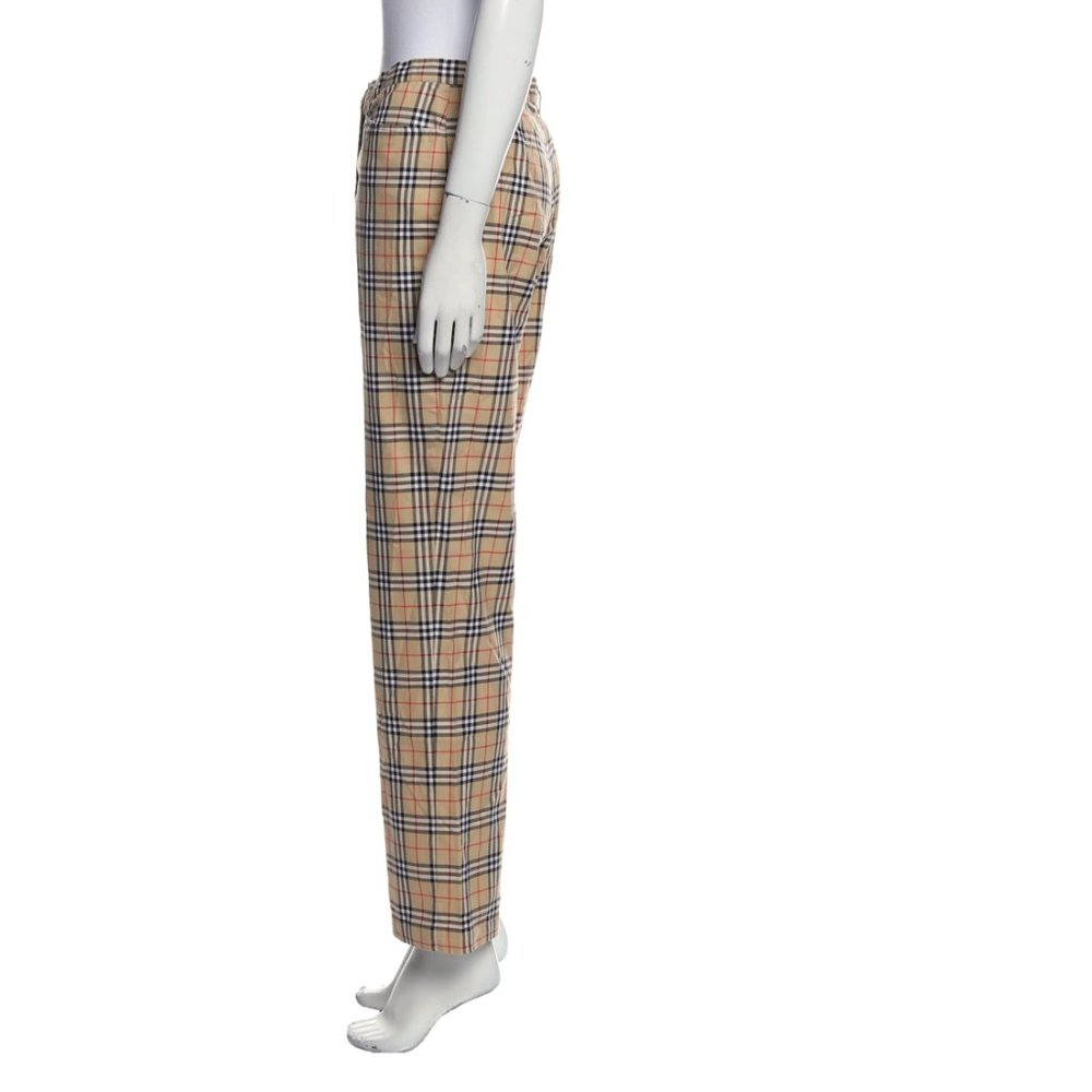 BURBERRY Plaid Print Wide Leg Pants Size: M - Picture 3 of 8